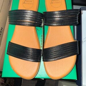 Andre Assous Black Strappy Sandals